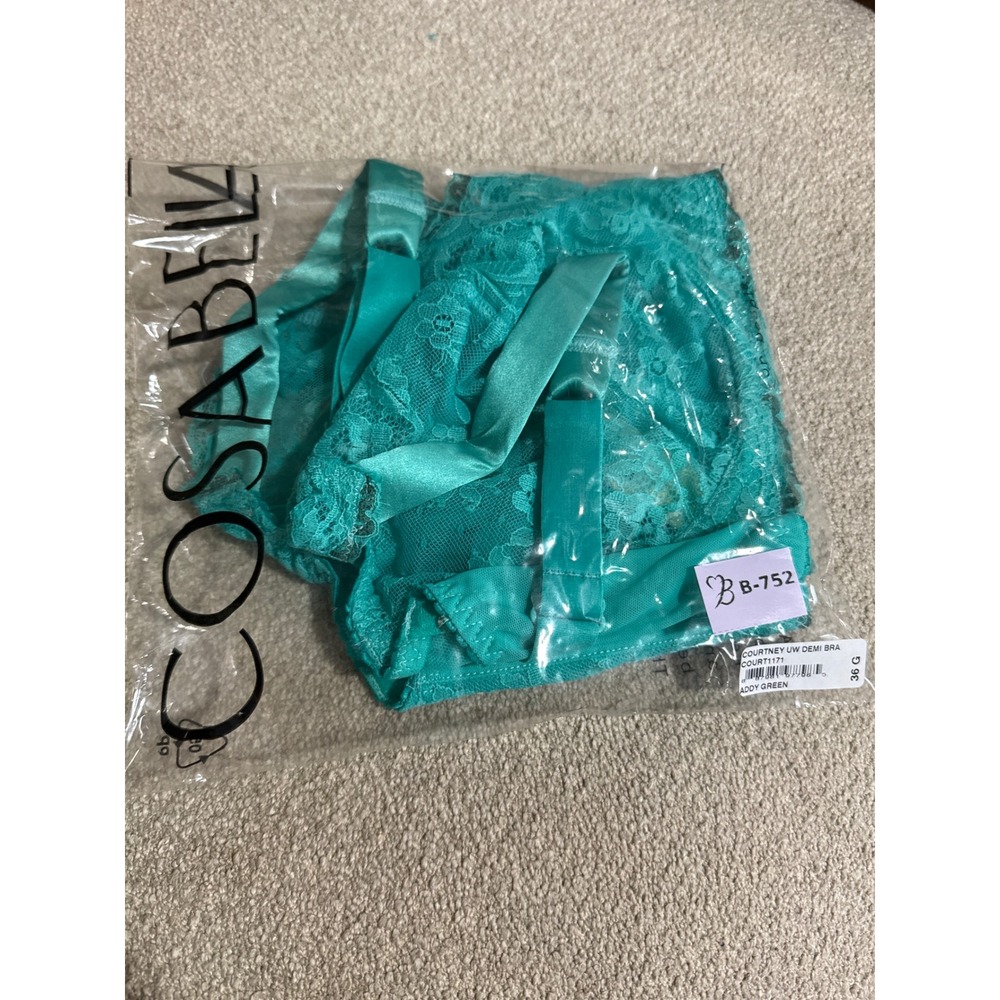 Cosabella Courtney Addy Green Sheer Lace Demi Underwire Bra 36G - Picture 13 of 13